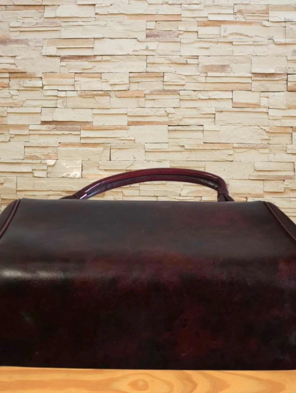 Vintage 1960s Doctor Bag Genuine Leather Frame Satchel Brown Structured Handle